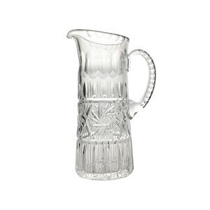1970s American Cut “Pinwheel” Crystal Lipped Pitcher Tankard 9 ¾” 36oz